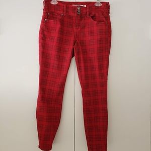 Torrid Red/Black Plaid Skinny Pants